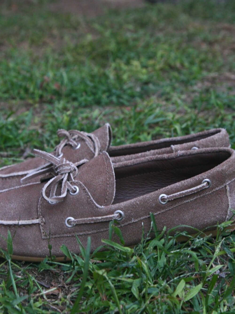 Size 10 - JEFFREY CAMPBELL Women's Taupe Suede Yachting Day Boat Shoes - Picture 6 of 12